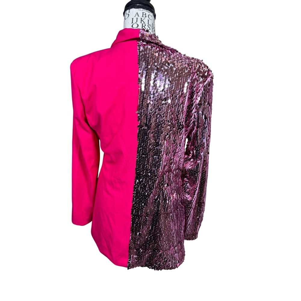 Hot Pink Sequin-Accent Blazer - Picture 3 of 14